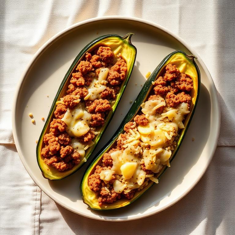 Zapallitos rellenos con carne y arroz