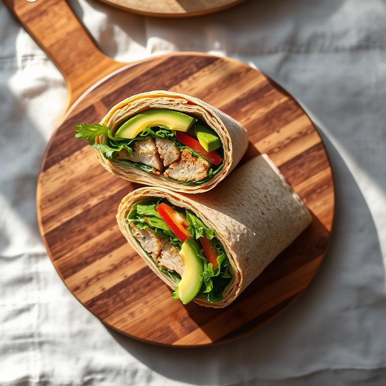 Wrap integral de pollo y vegetales