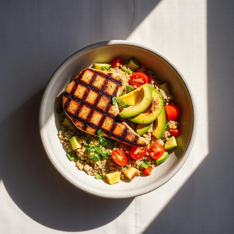 Pollo grillado con ensalada de quinoa