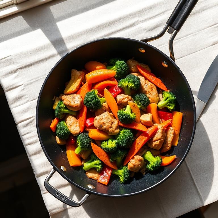 Wok de pollo y vegetales