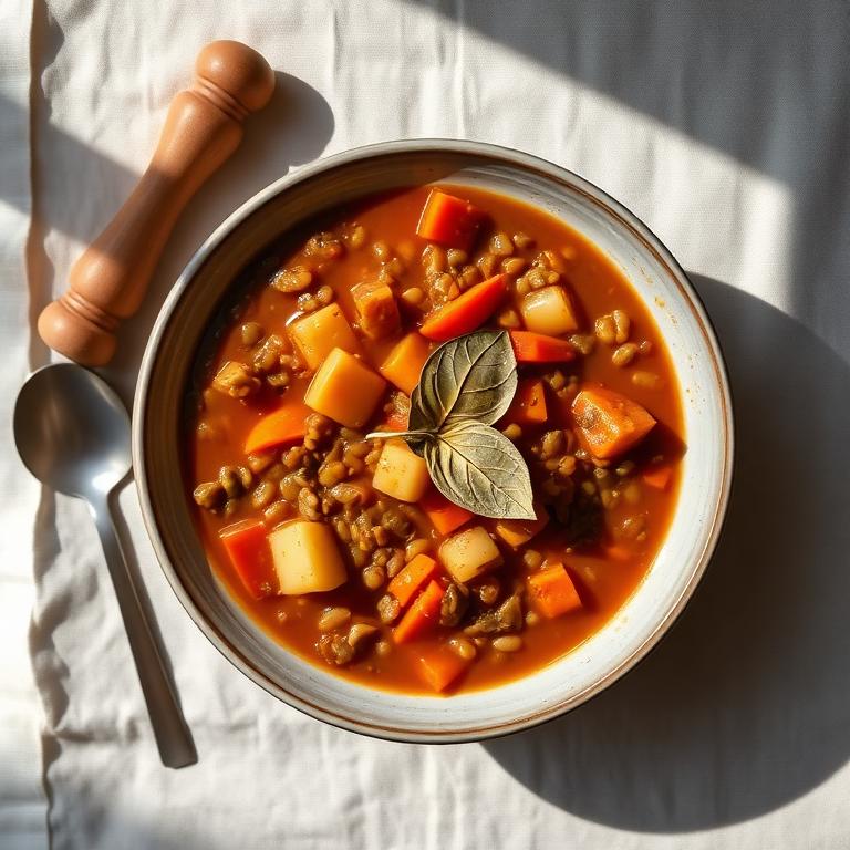 Guiso de lentejas con vegetales
