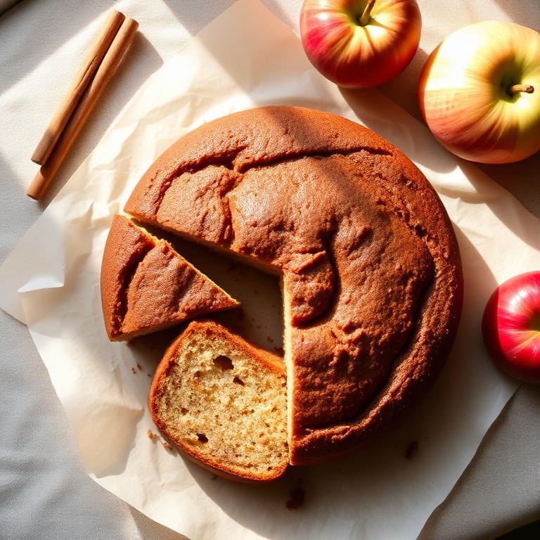 Torta húmeda de manzana y canela