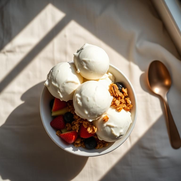 Yogur helado con granola