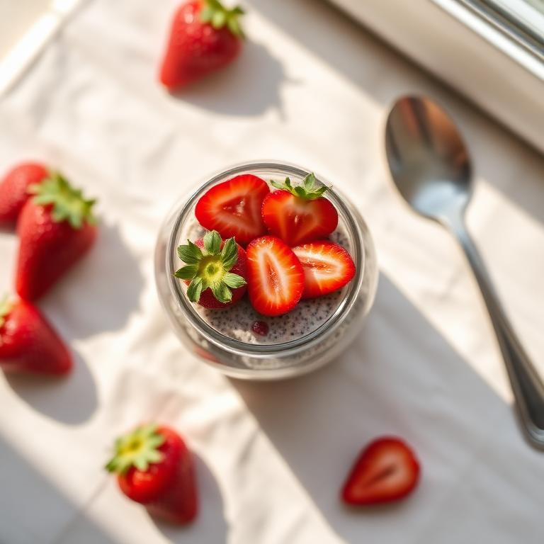 Pudín de chía y frutillas