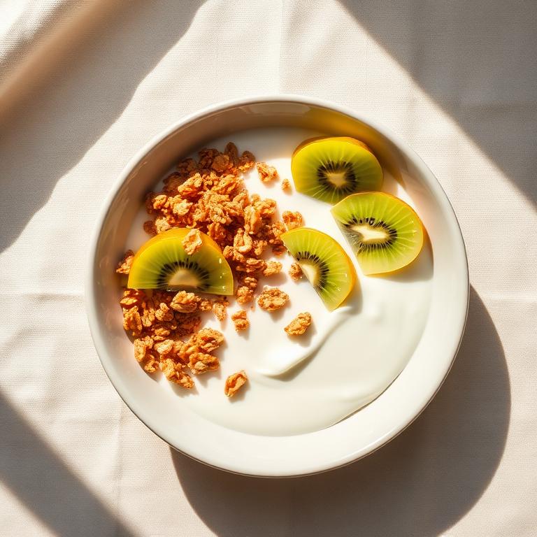 Bowl de yogur, granola casera y kiwi