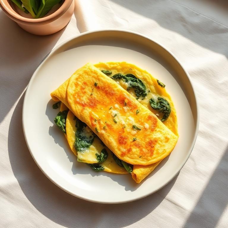 Omelette de espinaca y queso