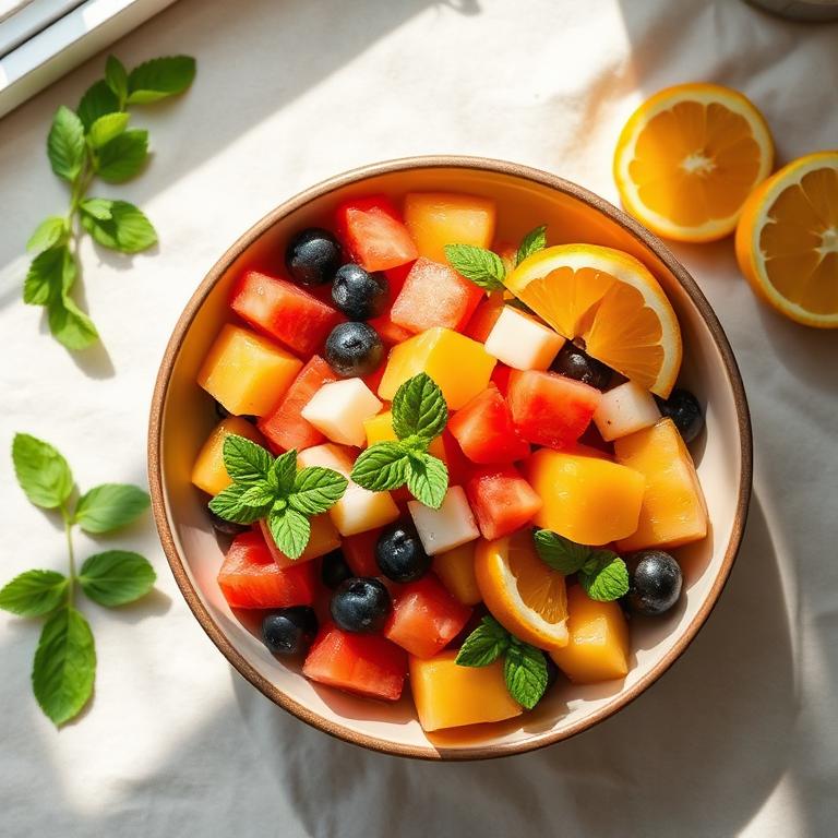Ensalada de frutas con menta