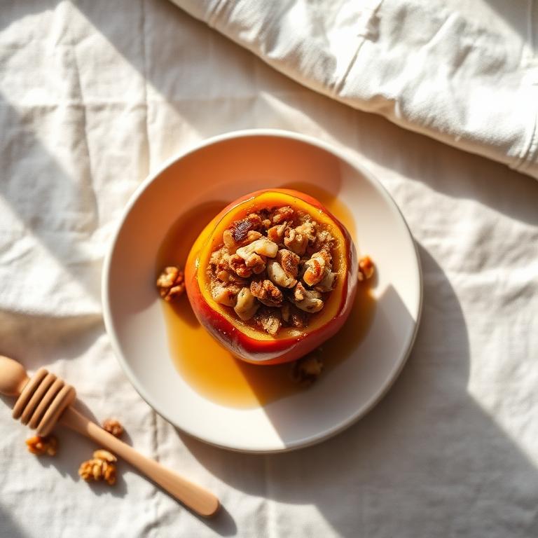 Manzana asada con canela y nueces